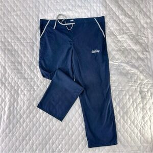 NFL Seattle Seahawks Scrubs  Men's L Navy Blue Good Embroidered Logo Drawstring